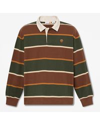 Timberland - Rugby Polo Shirt In Brown/dark Green, Brown, Size: L - Lyst