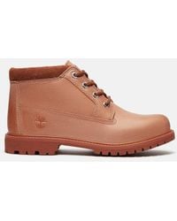Timberland - Nellie Mid Lace Up Waterproof Chukka Boot For Women In Light Red, Woman, Red, Size: 3.5 - Lyst