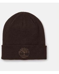 Timberland - 3d Embroidered Beanie In Brown, Brown - Lyst