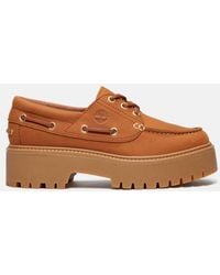 Timberland - Stone Street Platform Boat Shoe For Women In Brown, Woman, Brown, Size: 3.5 - Lyst