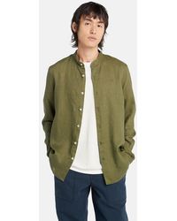 Timberland - Mill Brook Korean-collar Linen Shirt - Lyst