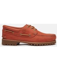 Timberland - Authentic 3-eye Lug Handsewn Boat Shoe In Red, Red, Size: 3.5 - Lyst