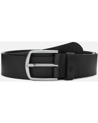 Timberland - Bluff Point Leather Belt In Black, Man, Black, Size: L - Lyst