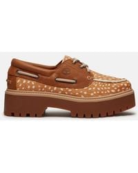 Timberland - Stone Street Platform Boat Shoe For Women In Brown, Woman, Brown, Size: 3.5 - Lyst