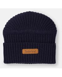 Timberland - Gulf Beach Ribbed Beanie For Men In Dark Blue, Man, Navy - Lyst