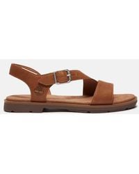 Timberland - Calista Bay Backstrap Sandal For Women In Brown, Woman, Brown, Size: 3.5 - Lyst