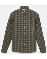 Timberland - Solucell Air Gingham Shirt For Men In Dark Green, Man, Green, Size: 3xl - Lyst