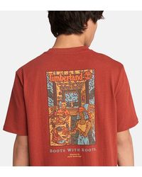 Timberland - Washed Boot Lab Back Graphic T-shirt For All Gender In Red, Man, Red, Size: L - Lyst