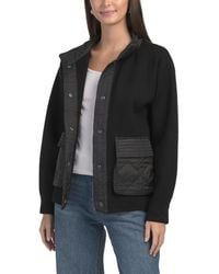 TJ Maxx - Long Sleeve Jacket With Quilted Woven High Collar For Nylon/Polyester/Viscose - Lyst