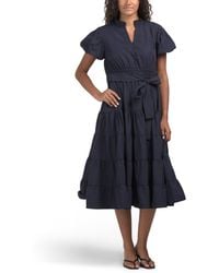 TJ Maxx - Puff Sleeve Tiered Midi Dress For Cotton/Polyester - Lyst