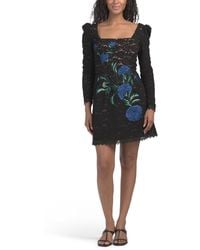 TJ Maxx - Sam Long Sleeve Floral Lace Mini Dress For Nylon/Cotton/Polyester - Lyst