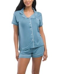 TJ Maxx - 2Pc Super Soft Notch Collar Pajama Top And Shorts Set For Spandex/Polyester - Lyst