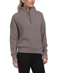 TJ Maxx - Two-Tone Ottoman Ribbed Half Zip Pullover, Cotton/Polyester - Lyst