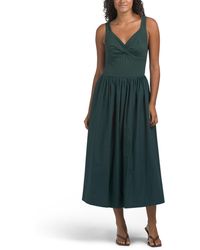 TJ Maxx - Danna Twist Front Mixed Media Midi Dress For Spandex/Cotton - Lyst