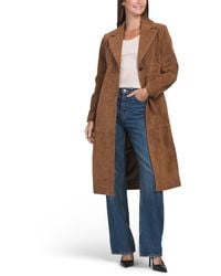 TJ Maxx - Suede Longline Blazer Jacket, Polyester/Suede - Lyst