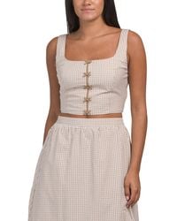 TJ Maxx - Seersucker Pull Over Fully Lined Top With Bow Details For Cotton/Polyester - Lyst