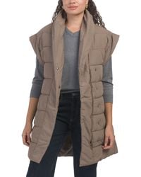 TJ Maxx - Long Puffer Vest For Polyester - Lyst