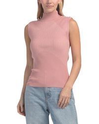 TJ Maxx - Sleeveless Ribbed Turtleneck Sweater For Polyester/Rayon - Lyst