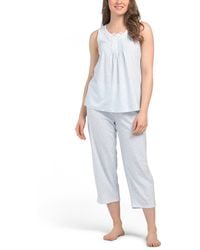 TJ Maxx - 2Pc Forever Yours Top And Capris Pajama Set For Cotton/Polyester - Lyst