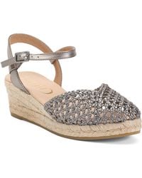 TJ Maxx - Leather Woven Espadrille Wedge Sandals For - Lyst