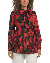 TJ Maxx - Flower Print Bottom Pleats Neck Strap Blouse For Spandex/Polyester - Lyst