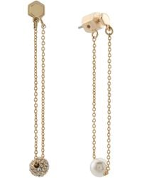 TJ Maxx - Faux Pearl And Pave Ball Linear Drop Earrings - Lyst