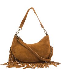 TJ Maxx - Suede Crescent Shoulder Bag With Fringe For - Lyst