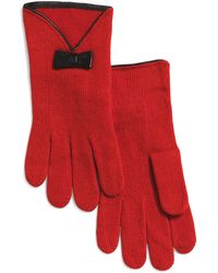 TJ Maxx - Cashmere Tech Gloves With Leather Bow And Piping, Leather/Cashmere - Lyst