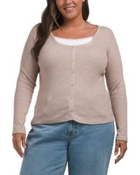 TJ Maxx - Long Sleeve Scoop Neck Layered Twofer Top For Spandex/Cotton/Polyester - Lyst