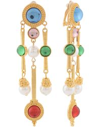 TJ Maxx - Sonny Stone And Faux Pearl Drop Clip On Earrings - Lyst