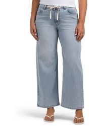 TJ Maxx - Petite High Rise Wide Leg Jeans With Drawstring Waist For Spandex/Cotton/Polyester - Lyst