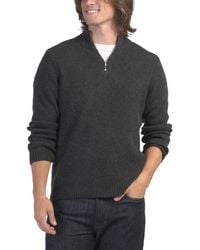 TJ Maxx - Cashmere Ribbed Quarter Zip Mock Neck Sweater For - Lyst