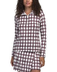 TJ Maxx - Plaid Printed Quarter Zip Jacket With Ruffle Trim For Spandex/Polyester - Lyst