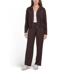 TJ Maxx - 2Pc Bubble Hem Zip Up Jacket And Full Length Pull On Pants Set, Spandex/Polyester/Rayon - Lyst