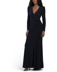 TJ Maxx - Draped Embelished Gown For Spandex/Polyester - Lyst
