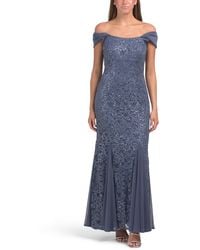 TJ Maxx - Off The Shoulder Sequin Lace Gown For Nylon/Spandex/Polyester - Lyst