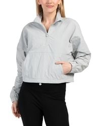 TJ Maxx - Woven Spring Peak Cropped Half Zip Windbreaker, Polyester - Lyst