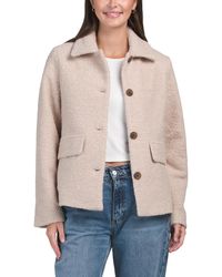 TJ Maxx - Button Front Boucle Coat, Polyester - Lyst