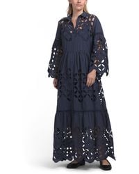 TJ Maxx - Long Sleeve Laser Cut Maxi Dress For Cotton/Polyester - Lyst