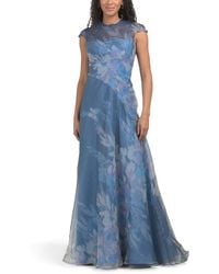TJ Maxx - Short Sleeve Floral Organza Gown For Polyester - Lyst