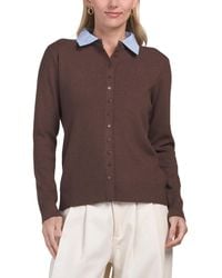 TJ Maxx - Micro Button Twofer Cardigan Sweater, Nylon/Polyester/Viscose - Lyst
