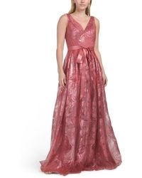 TJ Maxx - Sleeveless Printed Sequin Gown For Polyester - Lyst