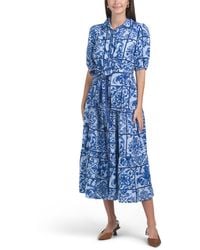 TJ Maxx - Short Sleeve Tile Print Maxi Dress For Cotton/Linen/Rayon - Lyst