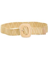 TJ Maxx - Stretch Chevron Belt With Faux Pearl Embellished Buckle For Leather - Lyst