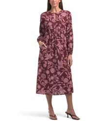 TJ Maxx - Linen Blend Long Sleeve Floral Print Maxi Dress For Cotton/Linen - Lyst