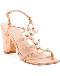 TJ Maxx - Leather Faux Pearl Knot 80 Block Heel Sandals For - Lyst