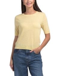 TJ Maxx - Wool And Cashmere Blend Short Sleeve Crew Neck Pull Over Sweater, Polyester/Wool/Cashmere - Lyst