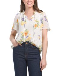 TJ Maxx - Short Flutter Sleeve Fully Lined Blouse For Polyester - Lyst