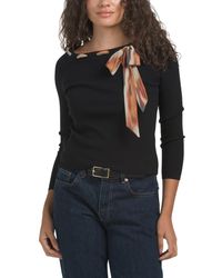 TJ Maxx - Pullover Sweater With Scarf Tie, Nylon/Polyester/Viscose - Lyst