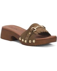 TJ Maxx - Suede One Band Clogs With Fringes And Horsebit Detail For /Suede - Lyst